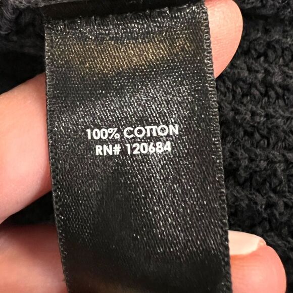 Torrid Lace-Up Cold Shoulder Knit Sweater Washed Black V-Neck Plus 5X Cotton - Picture 5 of 5